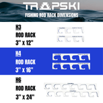 Made in the USA Fishing Rod Holder Rack Organizers | Wall or Ceiling Mounted Fishing Rod Rack | Durable Marine Grade HDPE Plastic | Fishing Pole Holder Holds up to 3 to 12 + Stackable