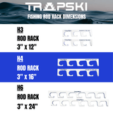 Made in the USA Fishing Rod Holder Rack Organizers | Wall or Ceiling Mounted Fishing Rod Rack | Durable Marine Grade HDPE Plastic | Fishing Pole Holder Holds up to 3 to 12 + Stackable