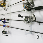 Made in the USA Fishing Rod Holder Rack Organizers | Wall or Ceiling Mounted Fishing Rod Rack | Durable Marine Grade HDPE Plastic | Fishing Pole Holder Holds up to 3 to 12 + Stackable