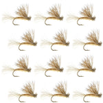 Tan X Caddis Emerging Caddis Adult Trout Dry Fly - 1 Dozen Flies Hook Size 14