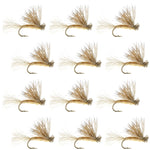 Tan X Caddis Emerging Caddis Adult Trout Dry Fly - 1 Dozen Flies Hook Size 16