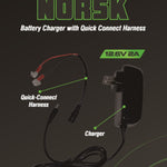 Norsk 2A 12.6V Lithium Ion Battery Charger w/ Quick Connect Harness