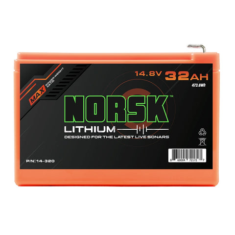 Norsk 14.8V 32AH Lithium-Ion Battery with Charger Perfect for Live Imaging/360 Sonar Systems