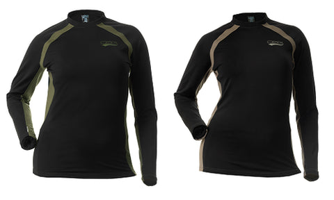 DSG D-Tech Crewneck Base Layer Shirt - Black/Olive or Black/Stone