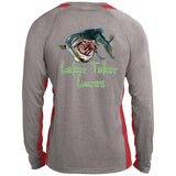 Men's Long Sleeve Laker Taker Color Block Shirt - Red/White Logo