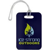 Ice Strong Luggage Bag/Rod - Tackle Case Tag Lime/Blue Logo