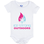 Ice Strong Baby Onesie 06 Month Cool Blue & Magenta Logo