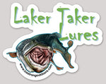 Laker Taker Lures Die Cut Sticker 5.13" x 4"
