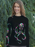 Rockstarlette Octopus UPF 40, Sun Shirt/Rash Guard, Black or Hot Pink