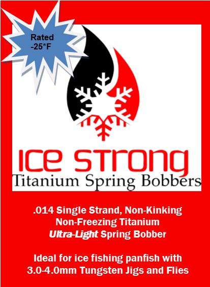 Ice Strong Titanium Spring Bobbers Ultra-Light Titanium / Flame Red