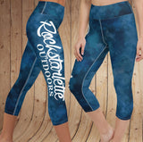 Rockstarlette Watercolor Rockstarlette Outdoors Logo Yoga CAPRI OR FULL LENGTH Leggings, Wide Waistband