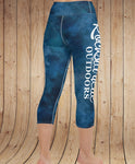 Rockstarlette Watercolor Rockstarlette Outdoors Logo Yoga CAPRI OR FULL LENGTH Leggings, Wide Waistband