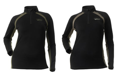 D-Tech 1/4 Zip Base Layer Shirt 2.0 - Black/Olive or Black/Stone