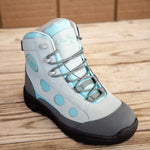 Miss Mayfly® MOXIE Women's Wading Boot, Rubber Sole- Dusty Blue-link cleats